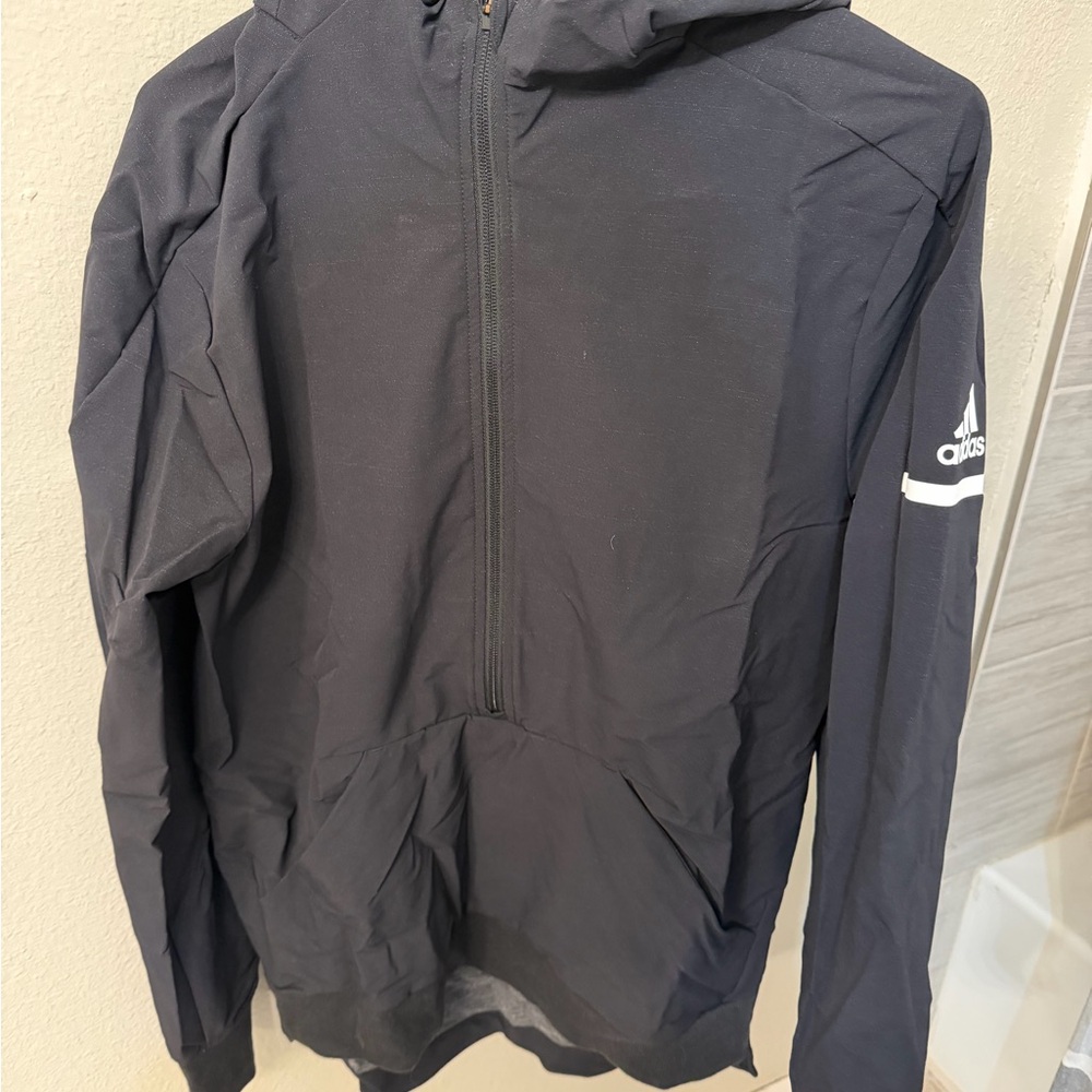 Adidas Men's Black Half Zip Pullover Windbreaker